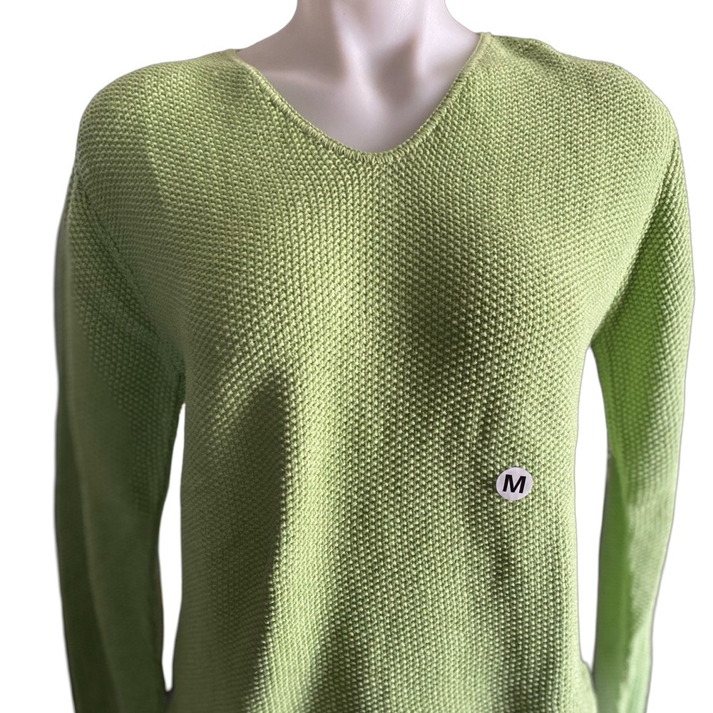 Green V-Neck Women's Sweater